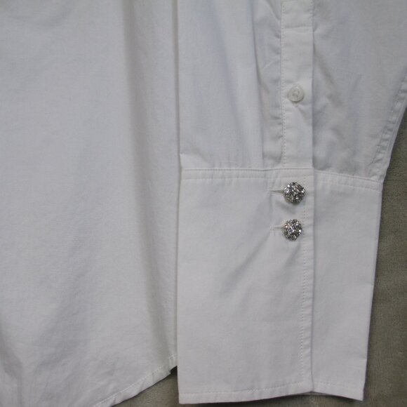 NWT J. Crew Garcon Shirt Womens 18 White Organic Cotton Button Up Long Sleeves - Picture 5 of 13
